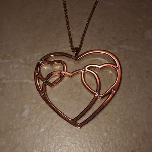 Faux Rose Gold Heart Necklace